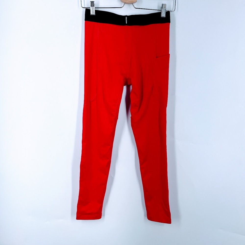 Nike Pro Dri-FIT Kids Red Compression Leggings Tight Fit Large Pockets 445591 - Picture 2 of 14
